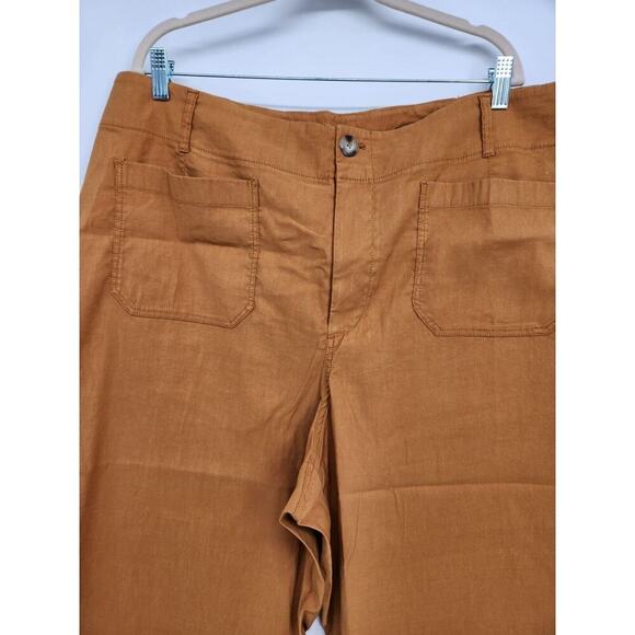 NWT Anthropologie Maeve The Colette Cropped Wide-Leg Pants Size 22W Gold #7D402 - Picture 4 of 10